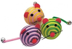 Игрушка для кошек CROCI Мышь-шарик полосатая., нейлон, 5 см