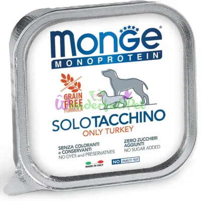 Монопротеиновый паштет MONGE DOG SOLO 100% Turkey 150 г