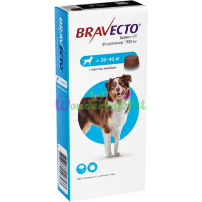 Таблетка MSD Animal Health Bravecto 20-40 кг 1000 мг