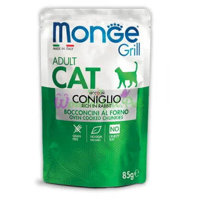 Влажный корм MONGE CAT GRILL Adult Rabbit 85 г